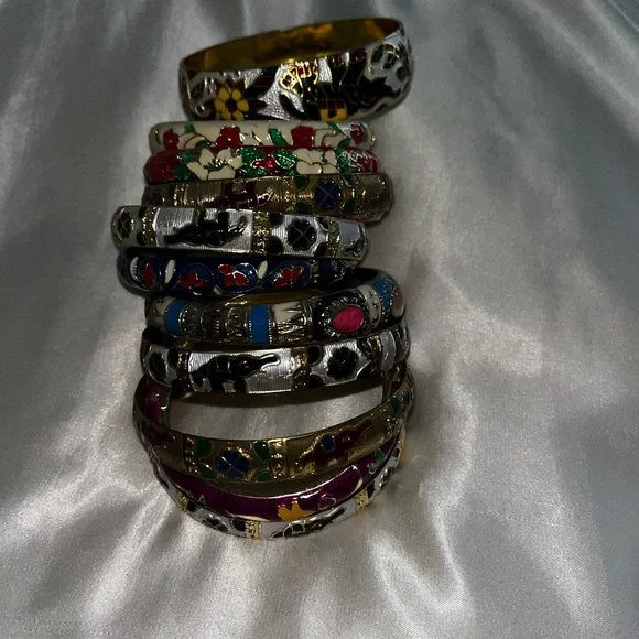 Colorful Enamel Bangle Set - Picture 3 of 3